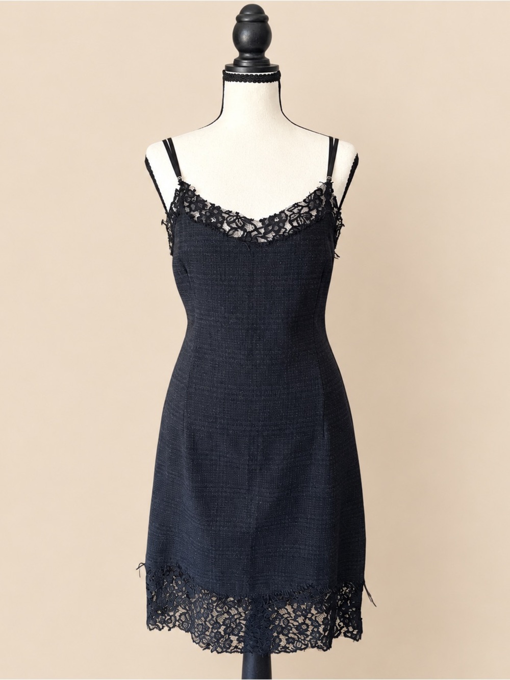 90s Vintage Lace Structured Slip Dress Paolo Casalini M